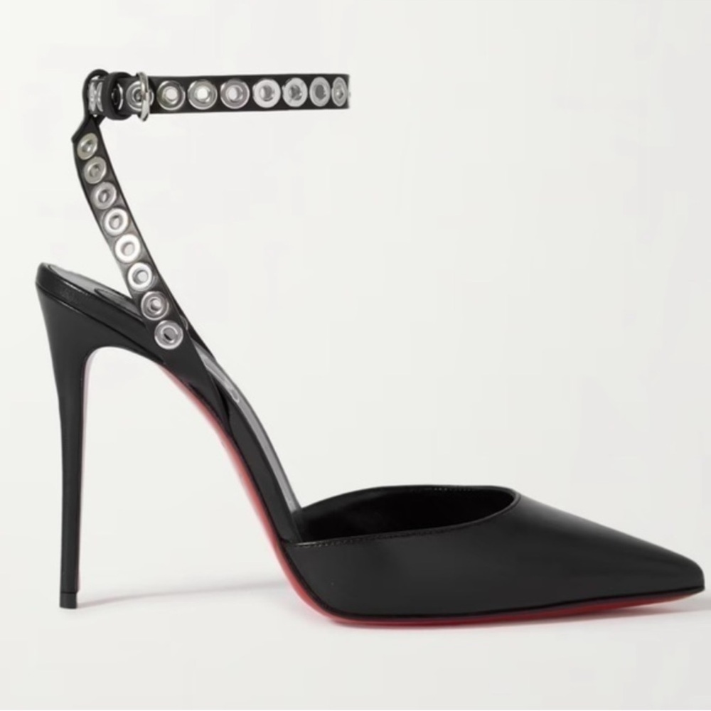 Louboutin pumpaclou 100 white DYED BLACK